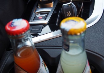 Cupholders or bottle holders for two in centre console.