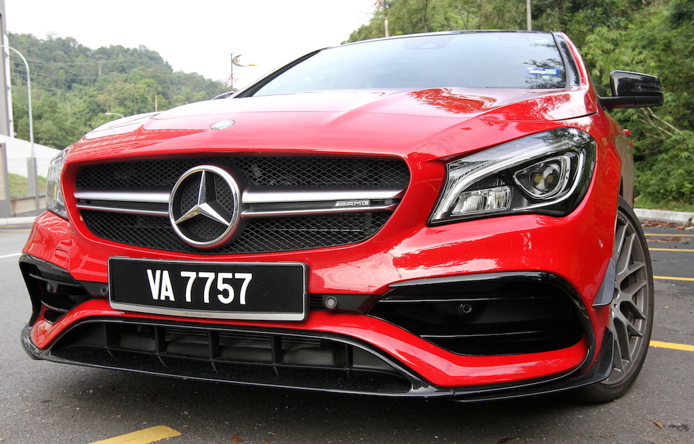 Take moving shots of Mercedes-AMG CLA 45.