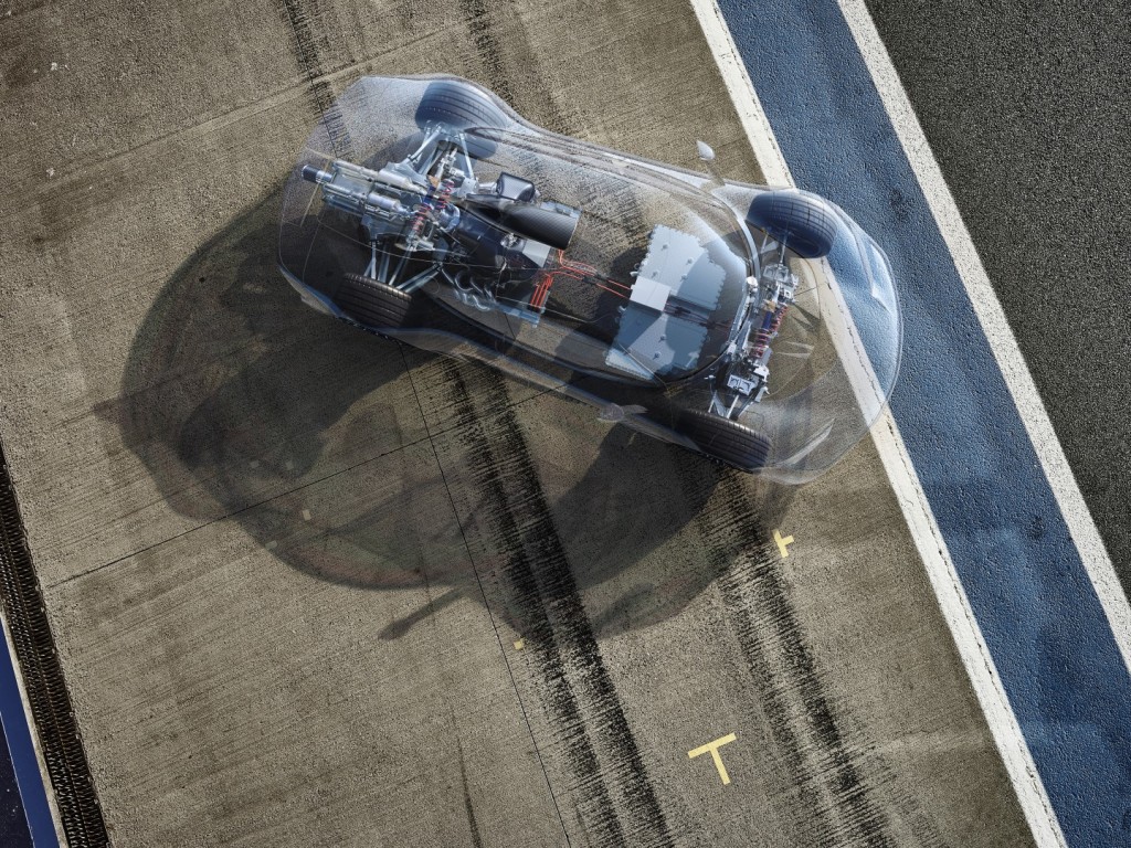 Showcar Mercedes-AMG Project ONE, zweisitziger Supersportwagen-mit modernster und effizientester Formel 1-Hybrid-Technologie, High Performance Plug-in Hybrid Antriebsstrang mit 1,6-Liter-V6-Turbobenzinmotor und vier Elektromotoren Showcar Mercedes-AMG Project ONE, two-seater supersports car with the very latest and efficient, fully-fledged Formula 1 hybrid technology, high-performance plug-in hybrid drive system with 1.6 1.6-litre V6 turbocharged petrol engine and four electric motors